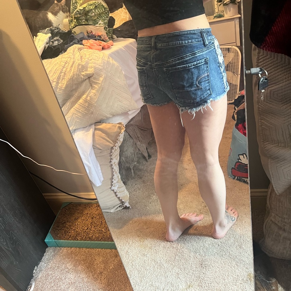 Blue Denim Cutoff Shorts